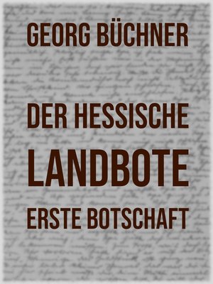 cover image of Der Hessische Landbote